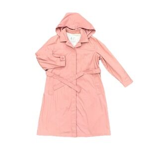 Vintage London Fog Trench Coat Mauve Pink 16 R Academia Office Core Preppy Mod